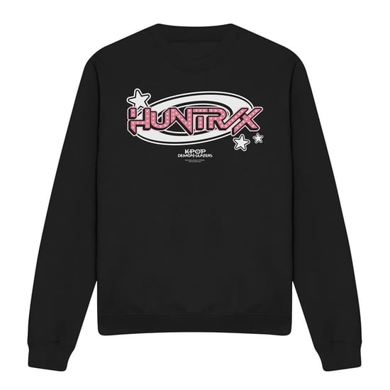 K-Pop Demon Hunters Unisex Adult Huntrix Circle Logo Sweatshirt (Black) - Image 1