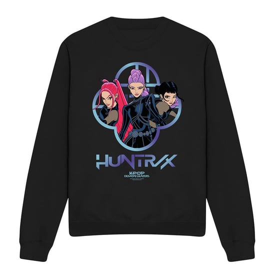 K-Pop Demon Hunters Unisex Adult Huntrix Girls Logo Sweatshirt (Black) - Image 1