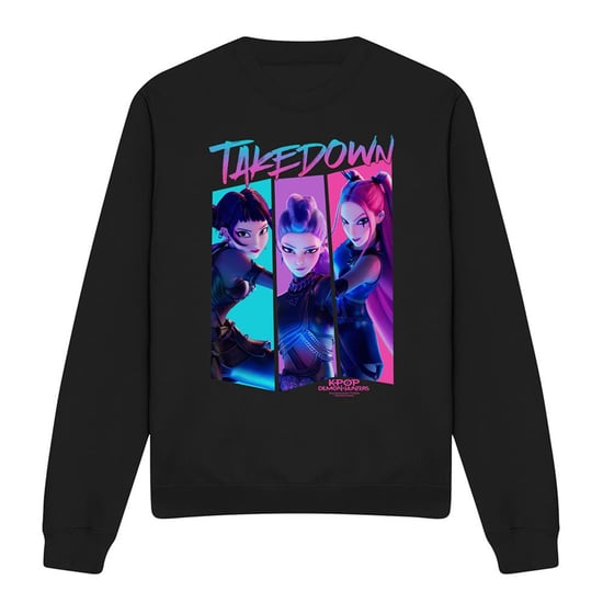 K-Pop Demon Hunters Unisex Volwassen Takedown Huntr/X Comic Sweatshirt (Zwart) - Image 1