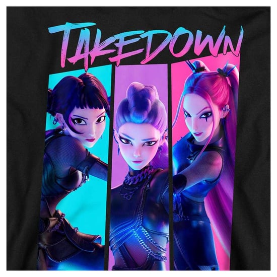K-Pop Demon Hunters Unisex Volwassen Takedown Huntr/X Comic Sweatshirt (Zwart) - Image 3
