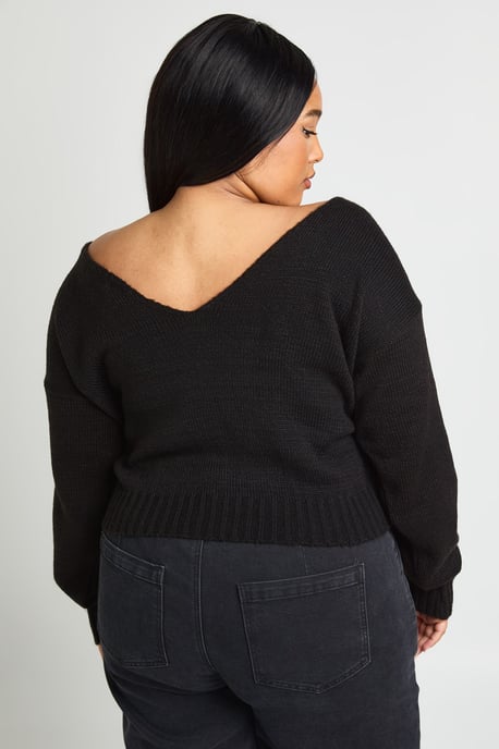 Plus Soft Knit V Back Jumper - Image 3