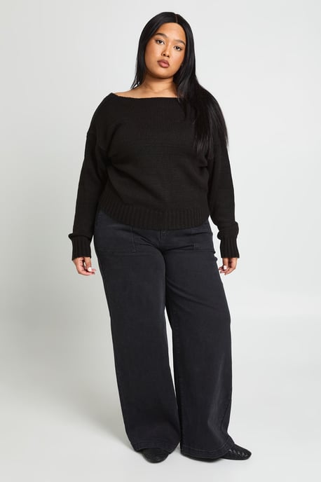 Plus Soft Knit V Back Jumper - Image 4