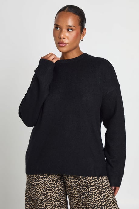 Plus Knitted Crew Neck Jumper - Image 1