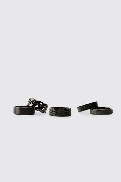 5 Pack Black Stainless Steel Rings Set - Image 2