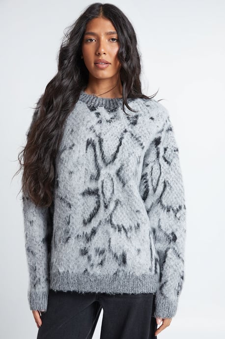 Tall Snake Print Super Soft Crew Neck Jumper - Image 1