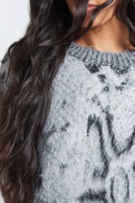 Tall Snake Print Super Soft Crew Neck Jumper - Image 4