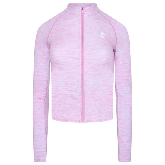 Gym King Womens/Ladies Heathered Full Zip Raglan Jacket (Pink Marl) - Image 2