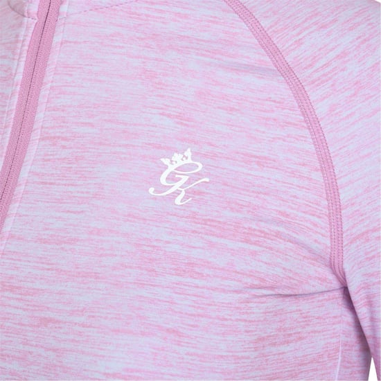 Gym King Womens/Ladies Heathered Full Zip Raglan Jacket (Pink Marl) - Image 4