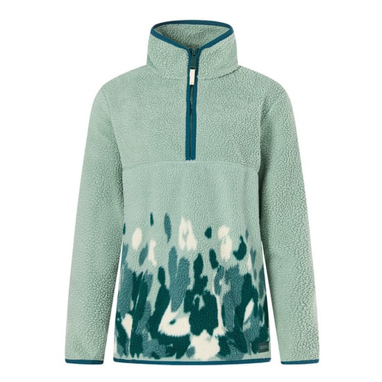 Regatta Womens/Ladies Frankie Leopard Camo Borg Half Zip Fleece Top (Glacier Green) - Image 1