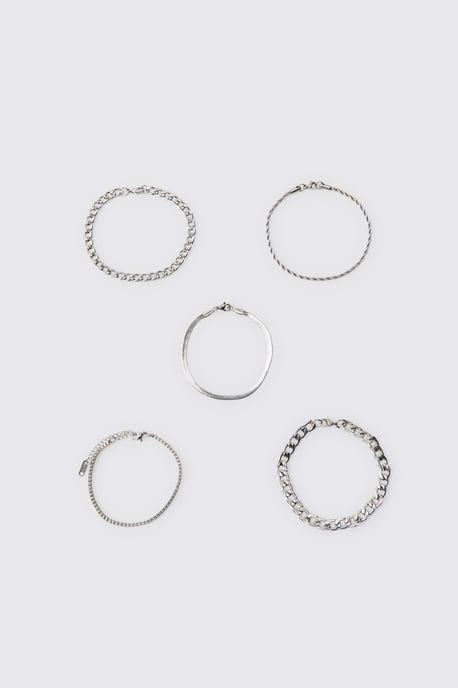 5 Pack Stainless Steel Bracelet Set - Image 1