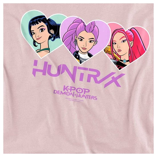 K-Pop Demon Hunters Unisex Adult Huntrix Hearts Sweatshirt (Pink) - Image 3