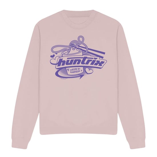 K-Pop Demon Hunters Unisex-sweatshirt voor volwassenen ‘Huntrix Fueled By Ramyeon’ (Roze) - Image 1