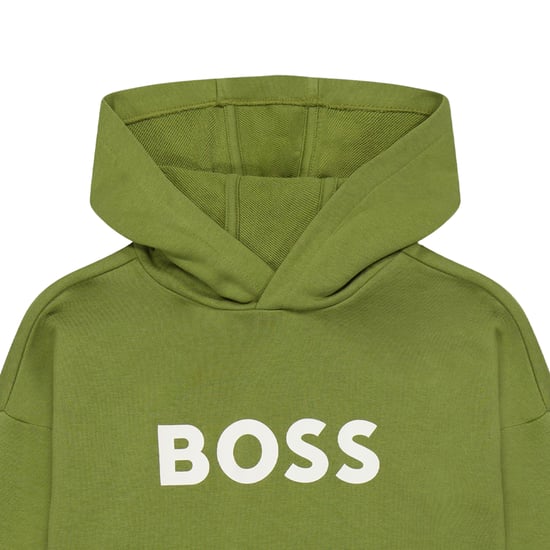 Boss Hoodie met opdruk van letters voor kinderen (standaardmodel) (Groen) - Image 3