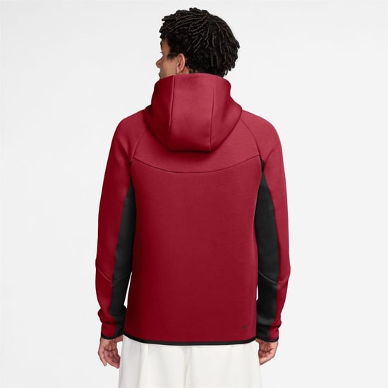Nike Mens Tech Chevron Full Zip Hoodie (Red/Black) - Image 2