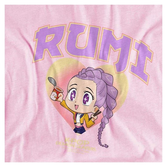 K-Pop Demon Hunters Childrens/Kids Huntrix Rumi Collegic Pullover Hoodie (Light Pink) - Image 3