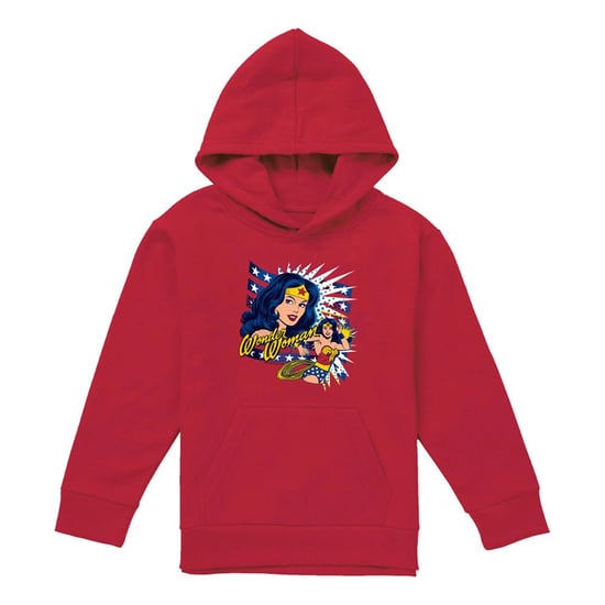 Wonder Woman Kinderen/Kinderen Pop Art Hoodie (Rood) - Image 1