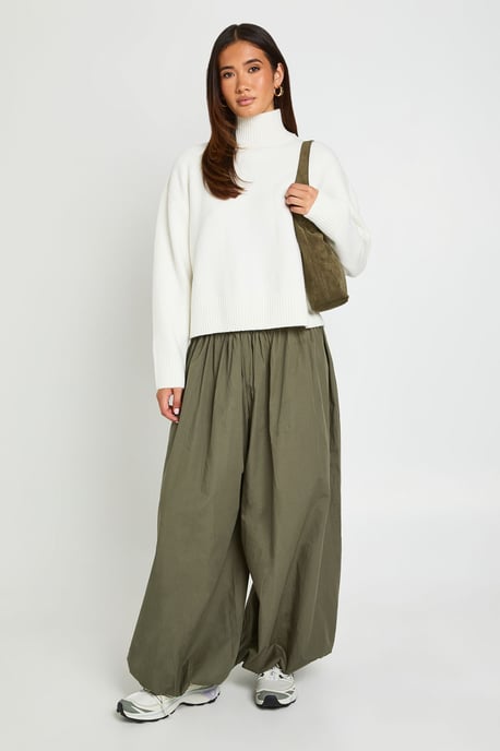 Exposed Seam Detail High Neck Jumper - Image 3