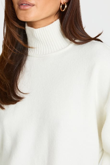 Exposed Seam Detail High Neck Jumper - Image 4