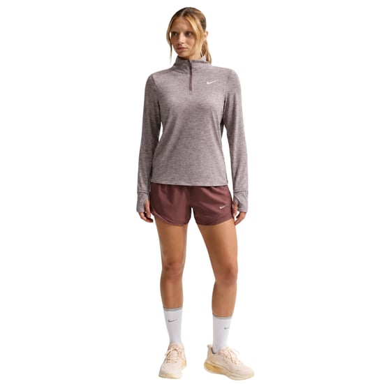 Nike Swift Women's Uv Protection 1/4-zip Brown Running Top - Image 3