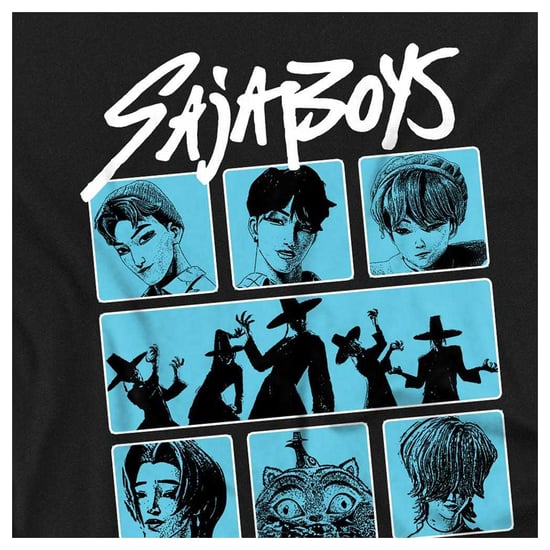 K-Pop Demon Hunters Unisex Adult Saja Boys Posterized Square Long-Sleeved T-Shirt (Black) - Image 3
