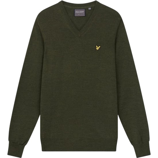 Lyle & Scott Mens V Neck Regular Golf Jumper (Cactus Green) - Image 2