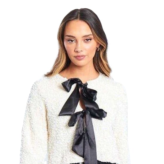 Be You Damesblouse met strik, pailletten en een losse pasvorm, met lange mouwen (Crème) - Image 4