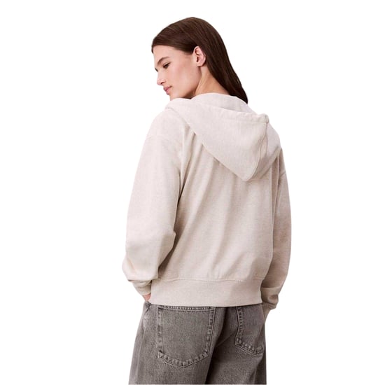 Calvin Klein Womens/Ladies Full Zip Hoodie (Vanilla Heather) - Image 3