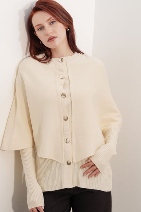 Ribbed Textured Long Sleeve Button-Up Cardigan - Image 1