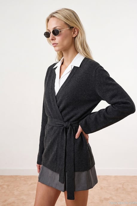 Women's Acrylic Wool Blend Cardigan - Image 3