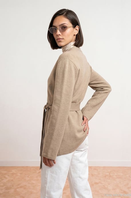 Women's Acrylic Wool Blend Cardigan - Image 2