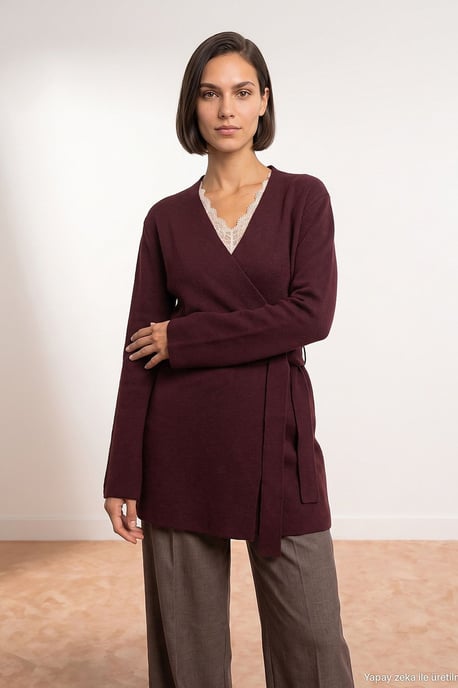 Women's Acrylic Wool Blend Cardigan - Image 3