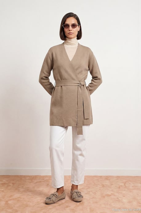 Women's Acrylic Wool Blend Cardigan - Image 4