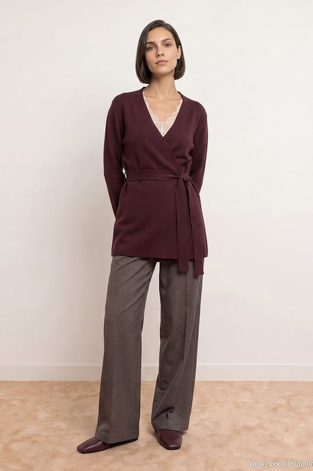 Women's Acrylic Wool Blend Cardigan - Image 4