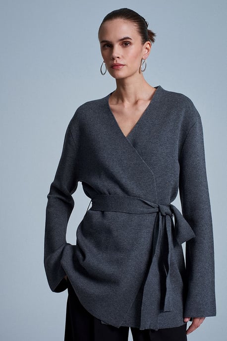 Women's Acrylic Wool Blend Cardigan - Image 2