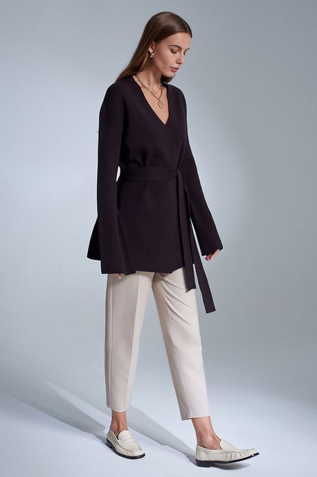 Women's Acrylic Wool Blend Cardigan - Image 5