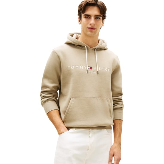 Tommy Hilfiger Mens Logo Hoodie (Beige) - Image 1