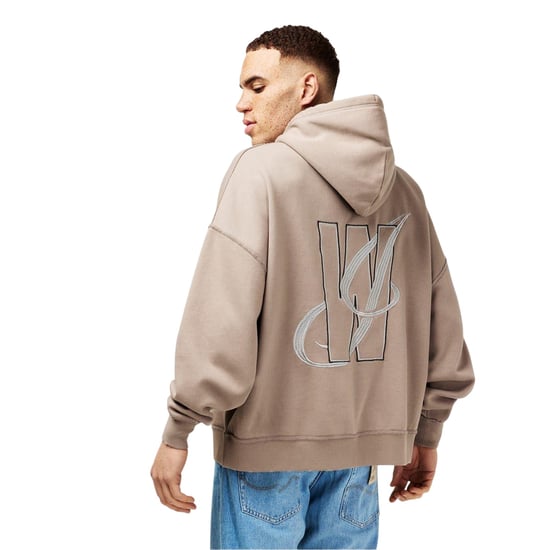 Jack Wills Mens Drop Shoulder Relaxed Fit Drawstring Hoodie (Moon Rock) - Image 3