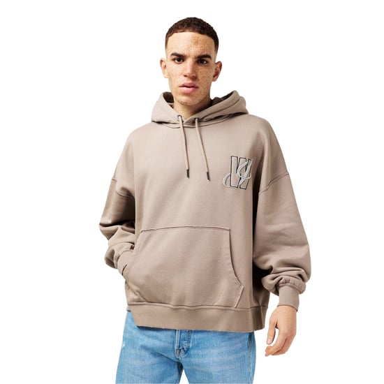 Jack Wills Mens Drop Shoulder Relaxed Fit Drawstring Hoodie (Moon Rock) - Image 4