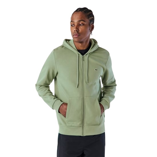 Lacoste Heren-hoodie met volledige ritssluiting van katoenmix en basic logo (Tijm Groen) - Image 1