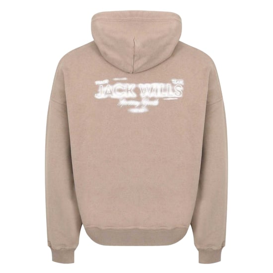 Jack Wills Mens Script Long-Sleeved Hoodie (Fawn) - Image 2