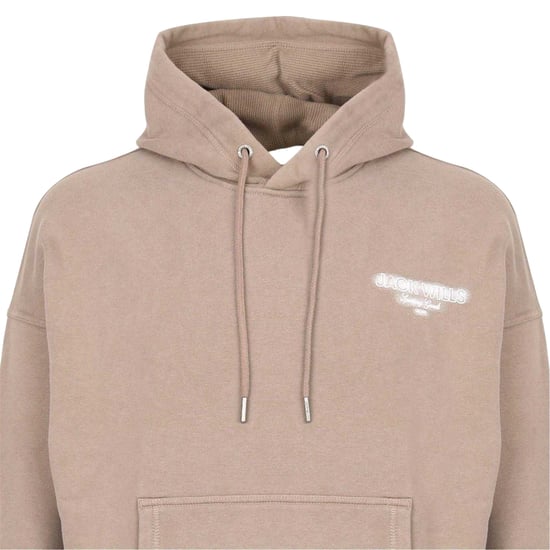 Jack Wills Mens Script Long-Sleeved Hoodie (Fawn) - Image 3