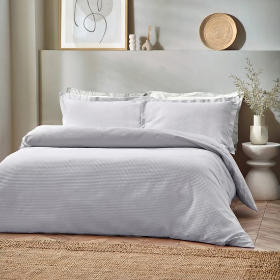 Waffle Duvet Set Silver - Image 2