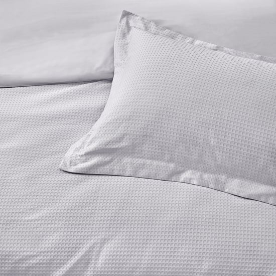 Waffle Duvet Set Silver - Image 3