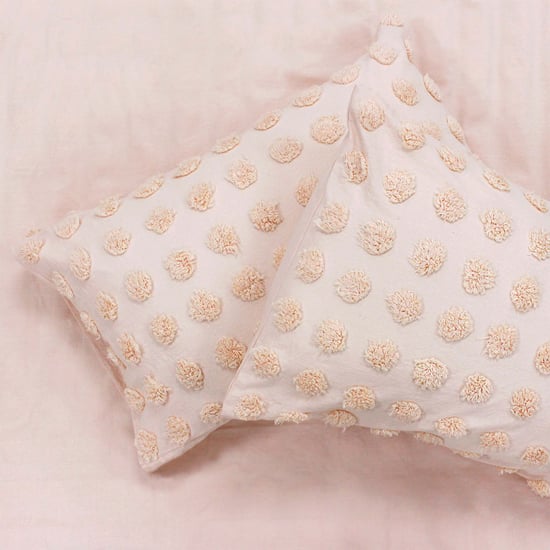 Linen House Haze Tufted Pillowcase Pair, Peach - Image 1