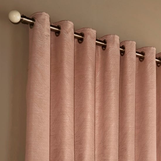 Himalaya Jacquard Eyelet Curtains in Blush - Image 2