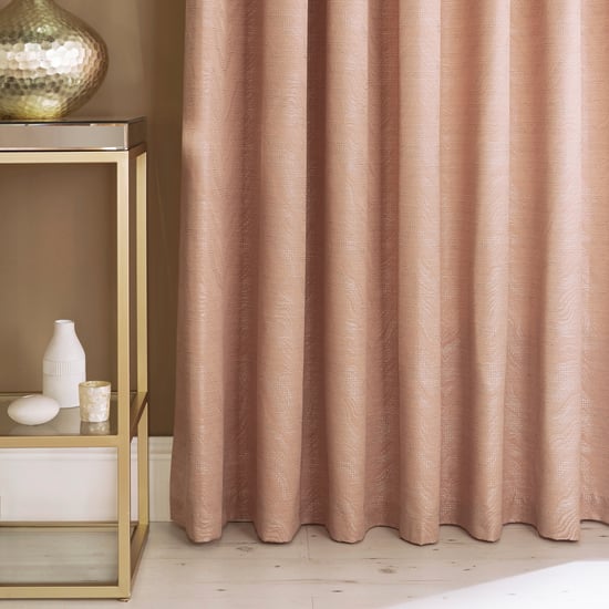 Himalaya Jacquard Eyelet Curtains in Blush - Image 3