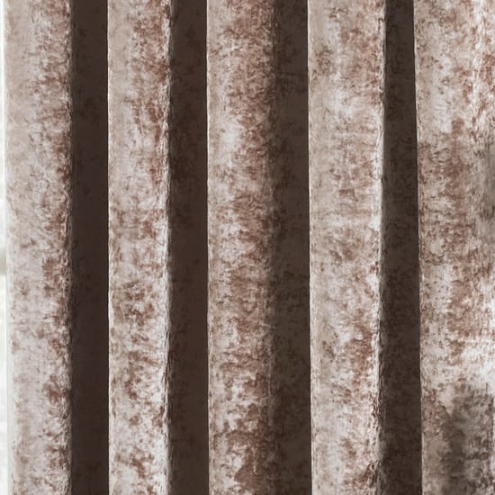 Verona Crushed Velvet Look Eyelet Curtains in Oyster - Image 4