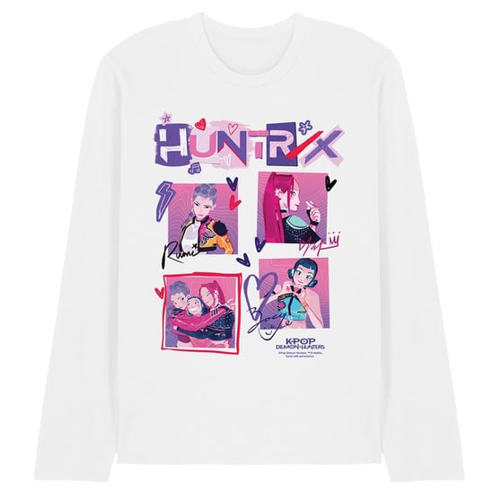 K-Pop Demon Hunters Unisex Adult Scrapbook Square Long-Sleeved T-Shirt (White) - Image 1