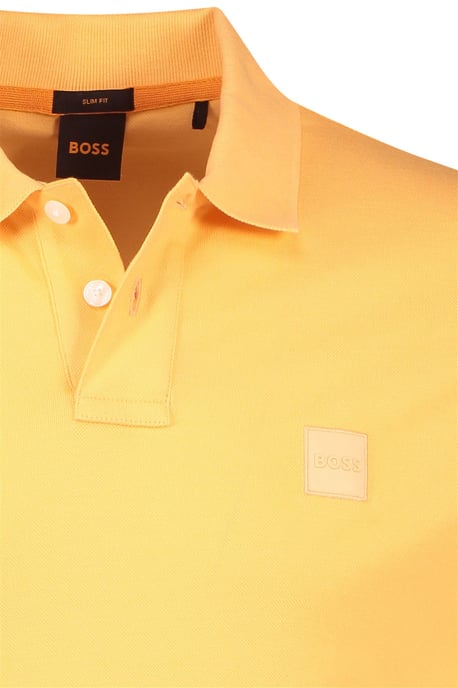 Katoenen BOSS Passenger polo slim fit effen oranje - Image 3