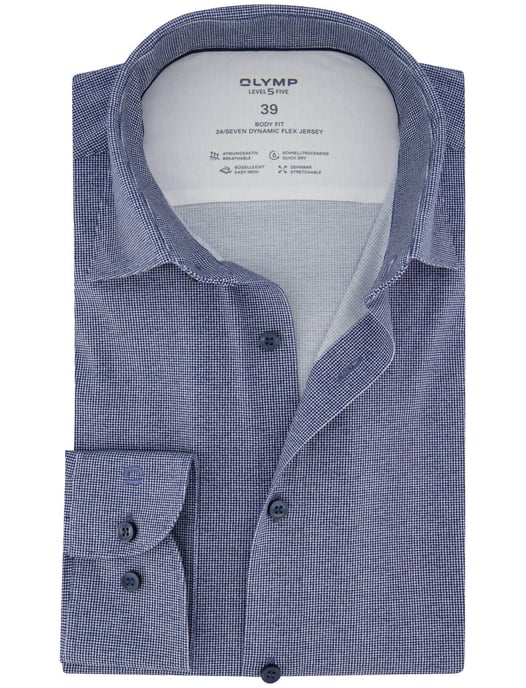 Blauw overhemd OLYMP body fit lange mouwen jersey - Image 1